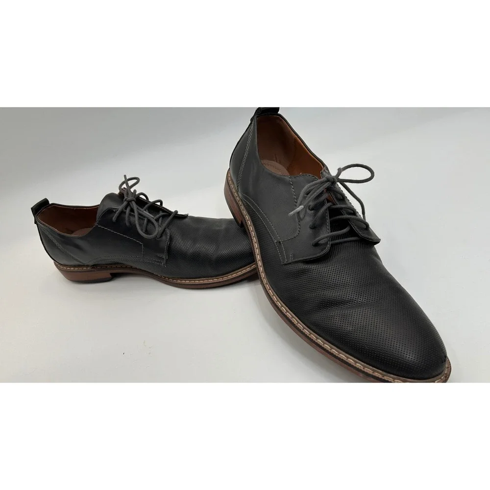 Madden M-NYTRO Mens Black Perforated Derby Dress Shoes Size 12 Business Casual